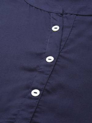 Navy-blue printed viscose ethnic-kurtis 5