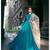 Blue Georgette fit and flare Dress dupatta