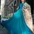 Blue Georgette fit and flare Dress dupatta