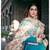 Blue Georgette fit and flare Dress dupatta