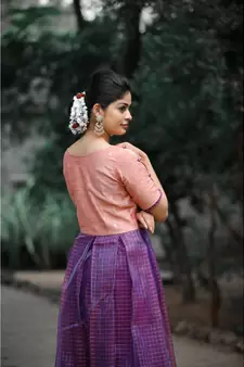 Red Dupion Silk Cotton  Fit and Flare Dress
