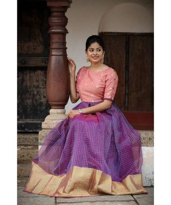 Red Dupion Silk Cotton  Fit and Flare Dress 4