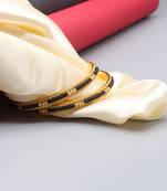 Set of 2 Bangles and Bracelets with Gold-Plated Beads