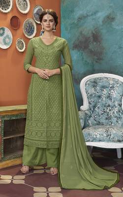 Mehendi embroidered georgette salwar 1