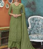 Mehendi embroidered georgette salwar