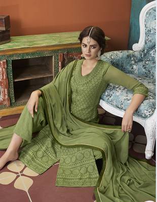 Mehendi embroidered georgette salwar 2