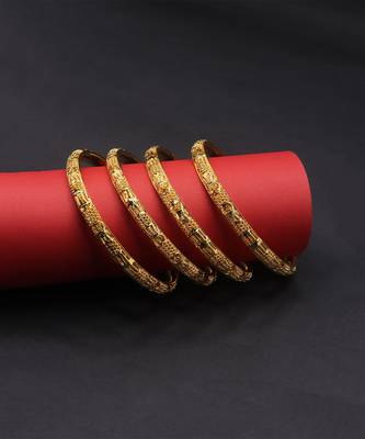 Gold Plated Designer Bangles Set Of 4 10