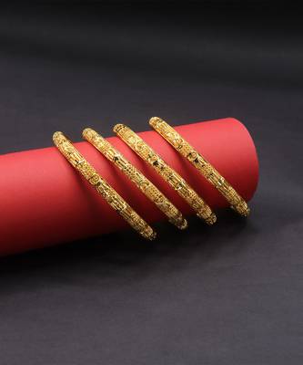 Gold Plated Designer Bangles Set Of 4 11