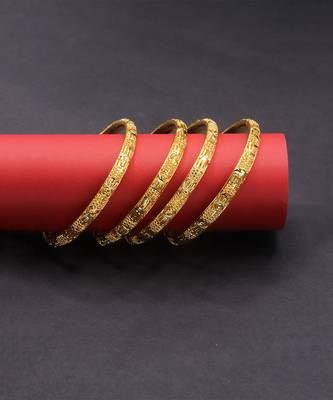 Gold Plated Designer Bangles Set Of 4 13