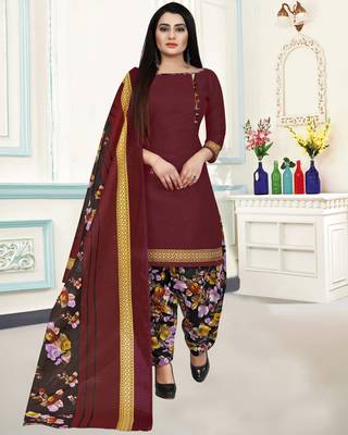 Maroon printed cotton salwar 5
