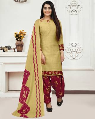 Beige printed cotton salwar 5