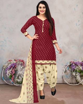Maroon printed cotton salwar 5