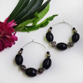 Black agate earrings 1