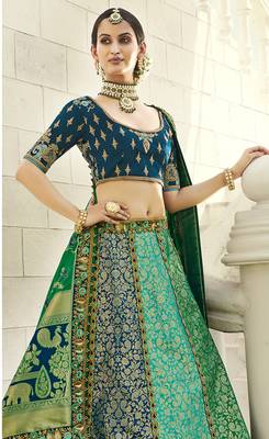 Multicolor embroidered silk semi stitched lehenga 2