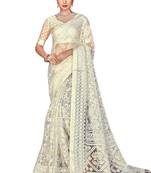 White brasso brasso saree with blouse