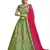 Green thread embroidery satin lehenga