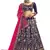 Blue thread embroidery satin lehenga