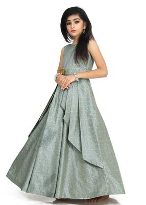 Kids Grey Maxi Gown Dress  2