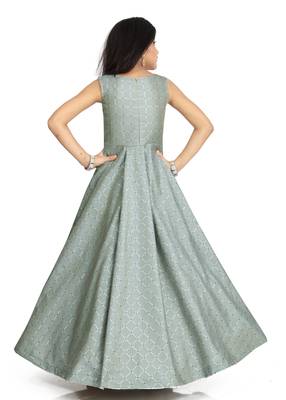 Kids Grey Maxi Gown Dress  4