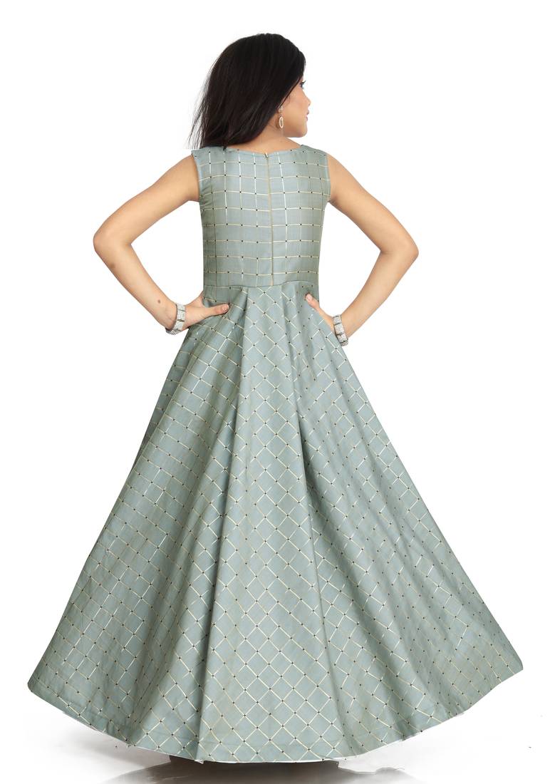 Kids Grey Maxi Gown Dress 