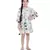 PS Kids White Colour Printed Silkmul Kaftaan for Girls
