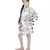 PS Kids White Colour Printed Silkmul Kaftaan for Girls