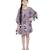 PS Kids Purple Colour Printed Silkmul Kaftaan for Girls