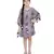 PS Kids Purple Colour Printed Silkmul Kaftaan for Girls