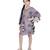 PS Kids Purple Colour Printed Silkmul Kaftaan for Girls