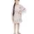 PS Kids Grey Colour Printed Silkmul Kaftaan for Girls