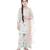 PS Kids Aqua Colour Printed Cotton Kurta with Palazzo and Blush Colour Net Dupatta for Girls