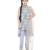 Printed Art Georgette Kigh Low Kurta with Pale Blue Colour Soft Net Churidar and Blush Colour Net Dupatta for Girls