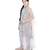 Printed Art Georgette Kigh Low Kurta with Pale Blue Colour Soft Net Churidar and Blush Colour Net Dupatta for Girls
