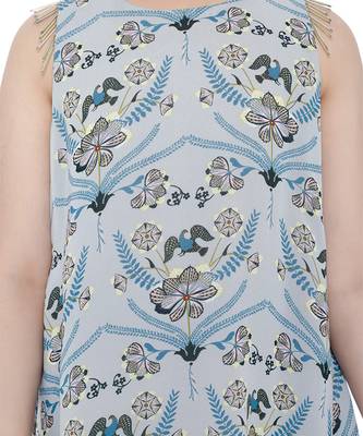 Printed Art Georgette Kigh Low Kurta with Pale Blue Colour Soft Net Churidar and Blush Colour Net Dupatta for Girls 5