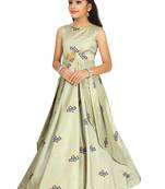 Kids Sea Green Gown Dress For Girls 