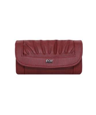 Maroon LEATHER WALLET FOR WOMEN 1