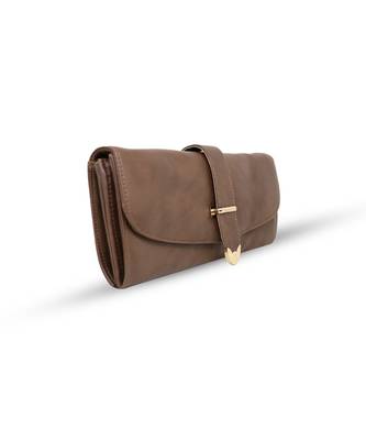 Brown LEATHER WALLET FOR WOMEN 3
