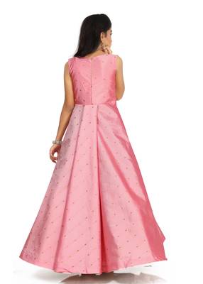 Girls Pink Gown Dress For Wedding Wear  4
