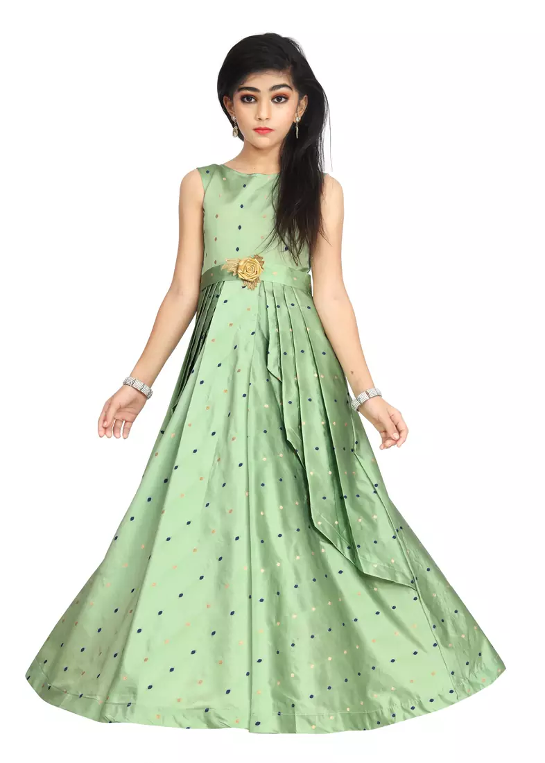 Kids Pista Gown Dress For Girls 