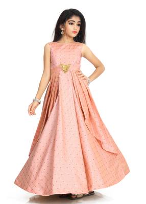Kids Pink Gown Dress For Girls  1
