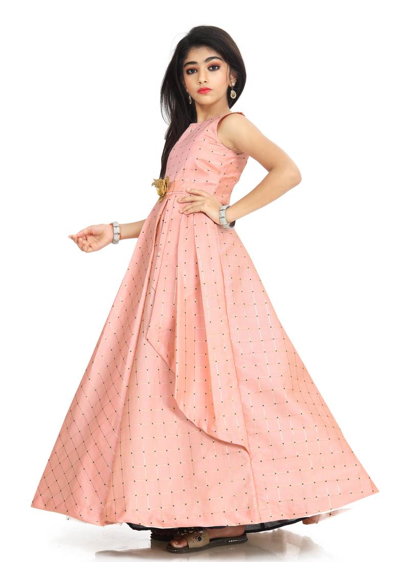 Kids Pink Gown Dress For Girls 