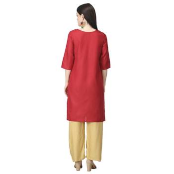 Maroon printed cotton cotton-kurtis 2