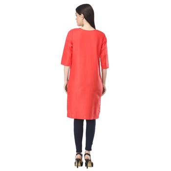 Red printed cotton cotton-kurtis 2