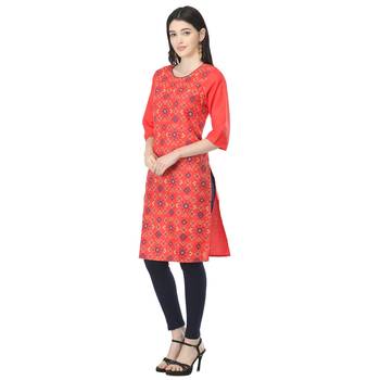 Red printed cotton cotton-kurtis 3