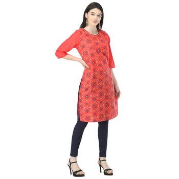 Red printed cotton cotton-kurtis 4