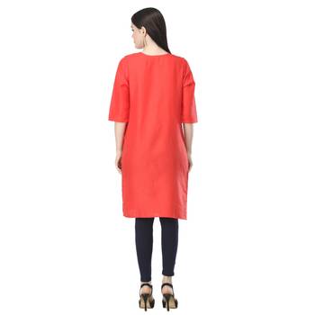 Red printed cotton cotton-kurtis 2