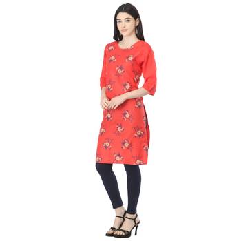 Red printed cotton cotton-kurtis 3