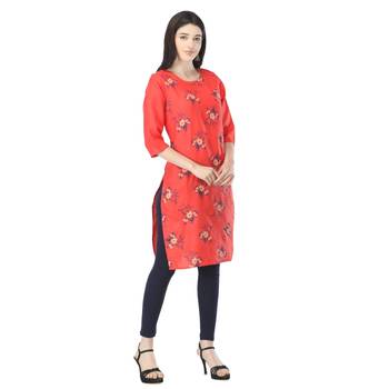 Red printed cotton cotton-kurtis 4