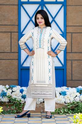 Grey printed cotton kurtas-and-kurtis 1