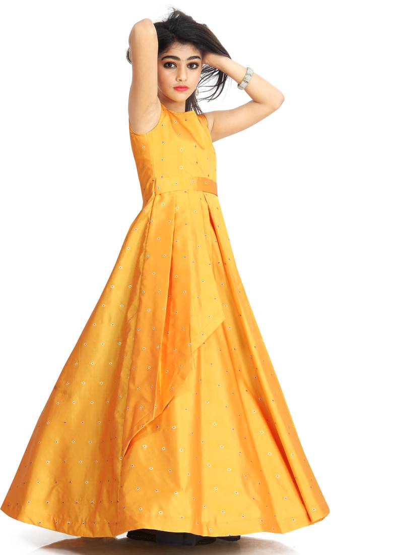 Kids Yellow Gown Dress For Girls EVERWILLOW 3445277